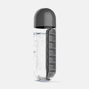 2 in 1 600ml 7 Grids Medicine Box Water Cup Sports Plastic Bottle