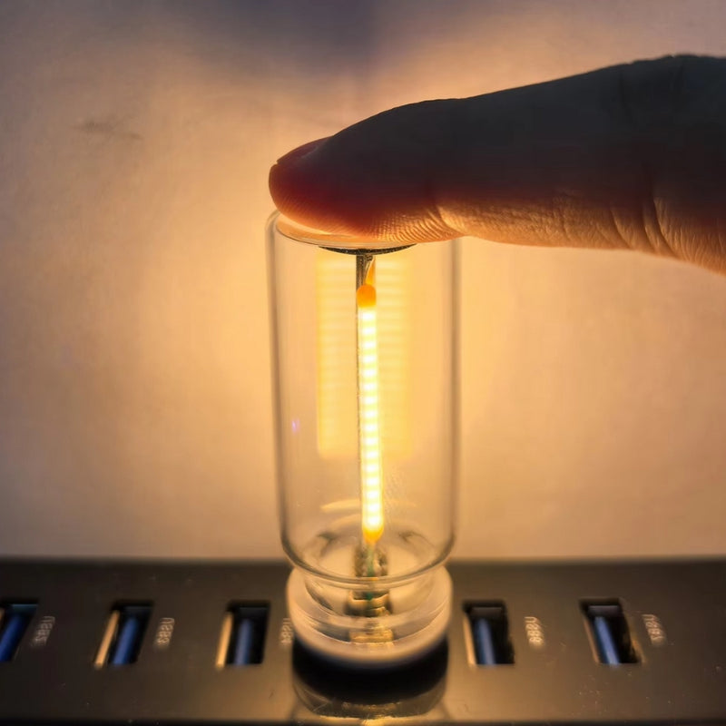 USB Touch Control LED Night Light with Edison Filament Bulb for DIY Bedroom Decor