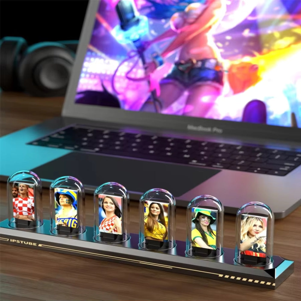 USB RGB Nixie Clock IPS Color Screen Aluminum Frame