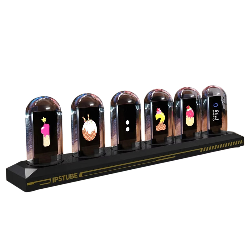 USB RGB Nixie Clock IPS Color Screen Aluminum Frame