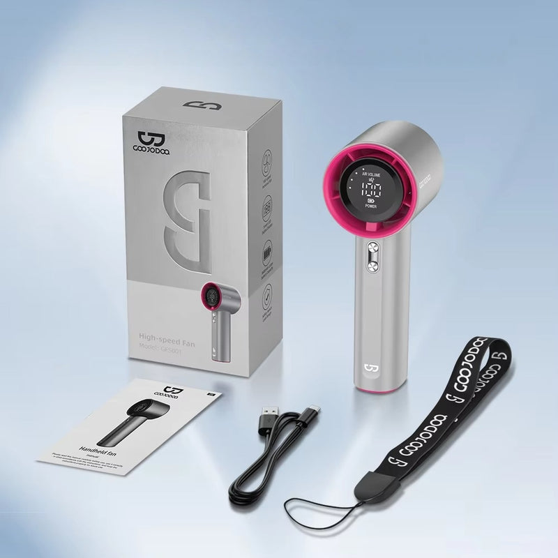 Rechargeable Portable Mini Fan with 100 Speed Digital Display