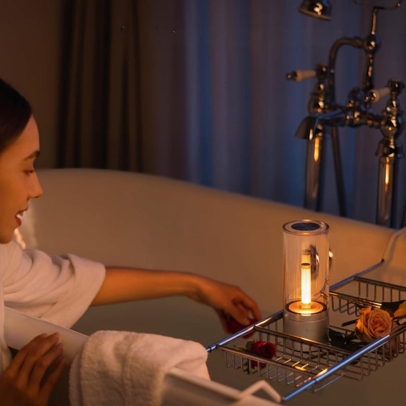 Rechargeable LED Candle Light Rotatable Dimming 1800K Warm Light