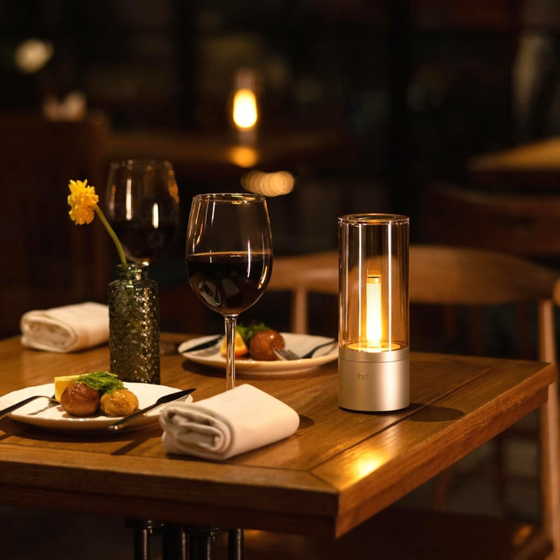 Rechargeable LED Candle Light Rotatable Dimming 1800K Warm Light