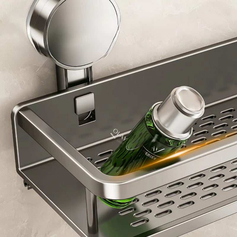 Suction Cup Bathroom Rack Toilet Space Aluminum No Drill Hanging Organizer Rack