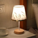 Solid Wood Cloth Nordic Decorative Table Bedroom Bedside Lamp