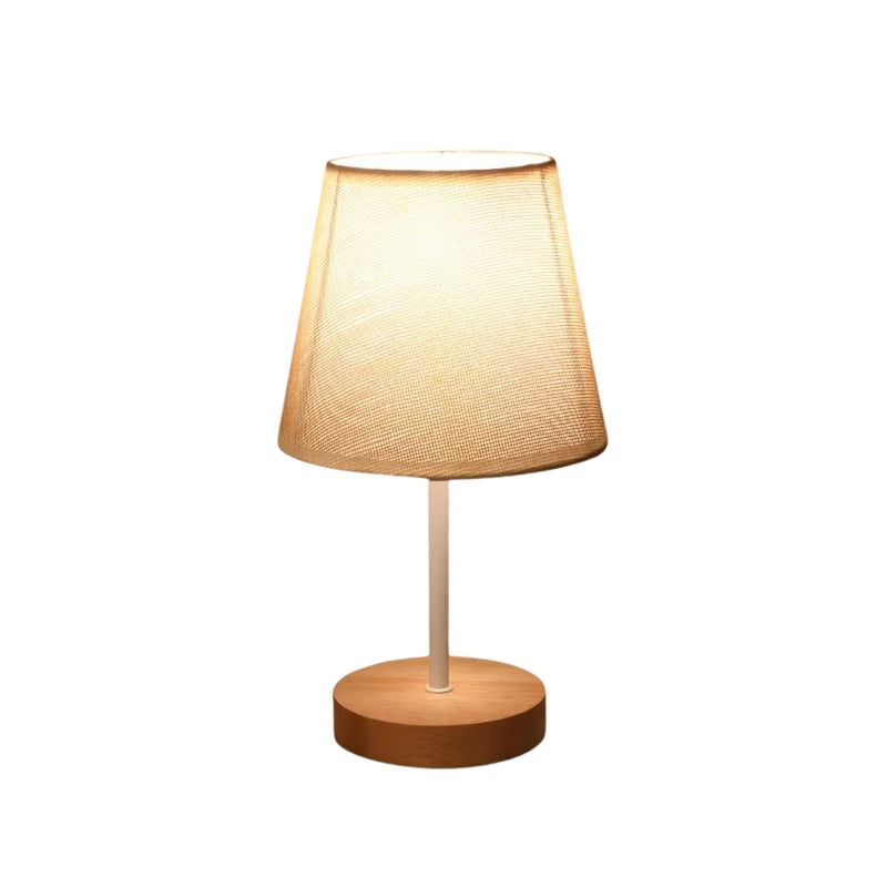 Solid Wood Cloth Nordic Decorative Table Bedroom Bedside Lamp