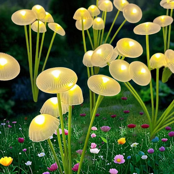 LED Solar Mushroom Lights Waterproof Yard Patio Pathway Jellyfish for Garden Ambiance