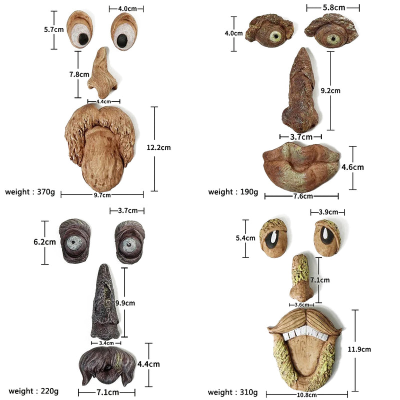 Funny Yard Art Tree Decor Outdoor Tree Face Statues Old Man Tree Hugger Bark Ghost Face