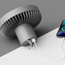 10000mAh Rechargeable Camping Fan with Power Bank & LED Light