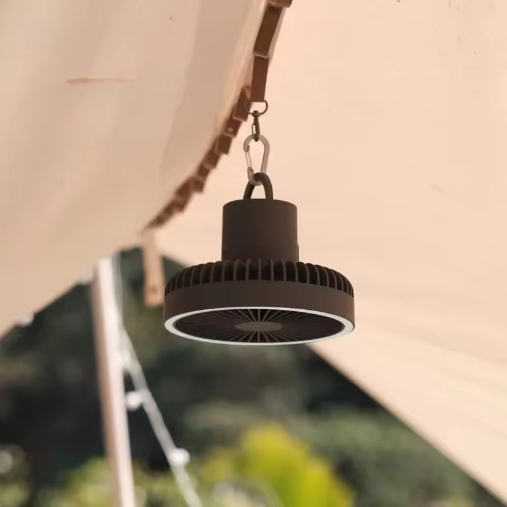 10000mAh Rechargeable Camping Fan with Power Bank & LED Light