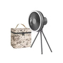 10000mAh Rechargeable Camping Fan with Power Bank & LED Light