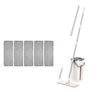 Hands Free Flat Floor Mop and Bucket System with Washable Microfiber Pads
