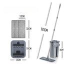 Hands Free Flat Floor Mop and Bucket System with Washable Microfiber Pads