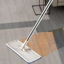 Hands Free Flat Floor Mop and Bucket System with Washable Microfiber Pads