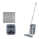 Hands Free Flat Floor Mop and Bucket System with Washable Microfiber Pads