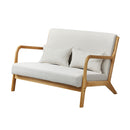 Armchair Couch Pillows 2 Seater Fabric Beige