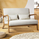 Armchair Couch Pillows 2 Seater Fabric Beige