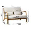 Armchair Couch Pillows 2 Seater Fabric Beige