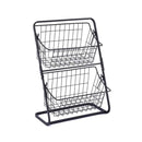 Wire Kitchen Countertop Storage Basket with Removable Rack for Fruits Vegetables Spices Snacks