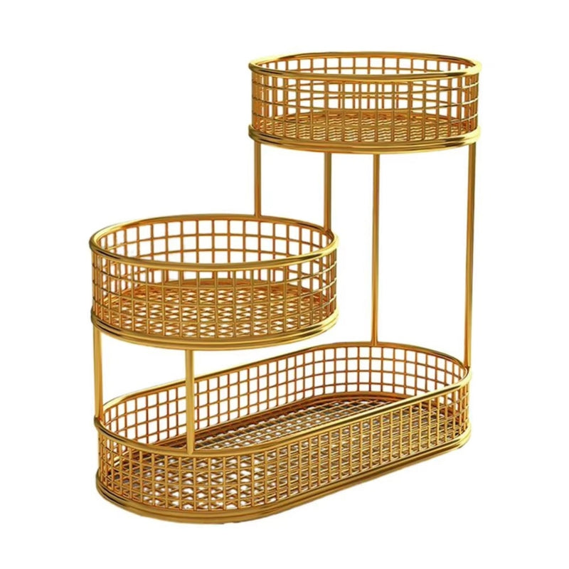 Metal Wire Storage Countertop Fruit Basket Counter Serving Tray