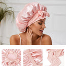 Satin Silk Bonnet Adjustable Sleeping Hair Bonne With Tie Band