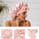Satin Silk Bonnet Adjustable Sleeping Hair Bonne With Tie Band