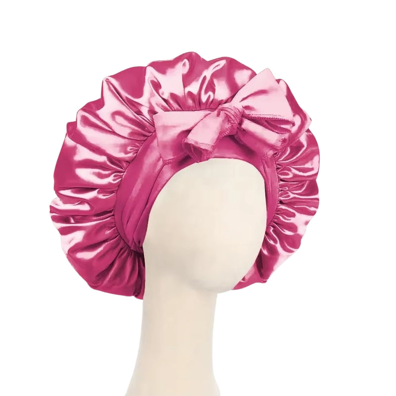 Satin Silk Bonnet Adjustable Sleeping Hair Bonne With Tie Band