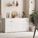 White High Gloss Sideboard with 4 Doors and 2 Drawers
