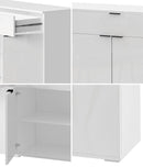 White High Gloss Sideboard with 4 Doors and 2 Drawers