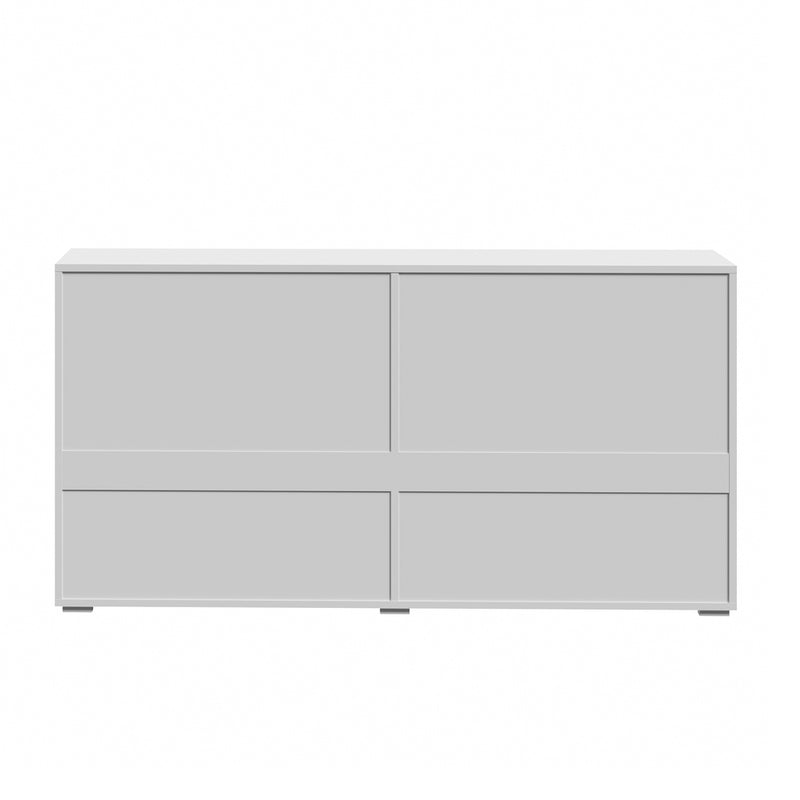 White High Gloss Sideboard with 4 Doors and 2 Drawers