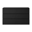 Black Lowboy Dresser Table with 6 Chest of Drawers