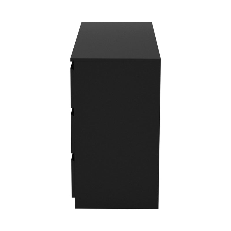 Black Lowboy Dresser Table with 6 Chest of Drawers