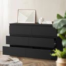 Black Lowboy Dresser Table with 6 Chest of Drawers