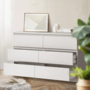 White Lowboy Dresser Table with 6 Chest of Drawers