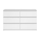 White Lowboy Dresser Table with 6 Chest of Drawers