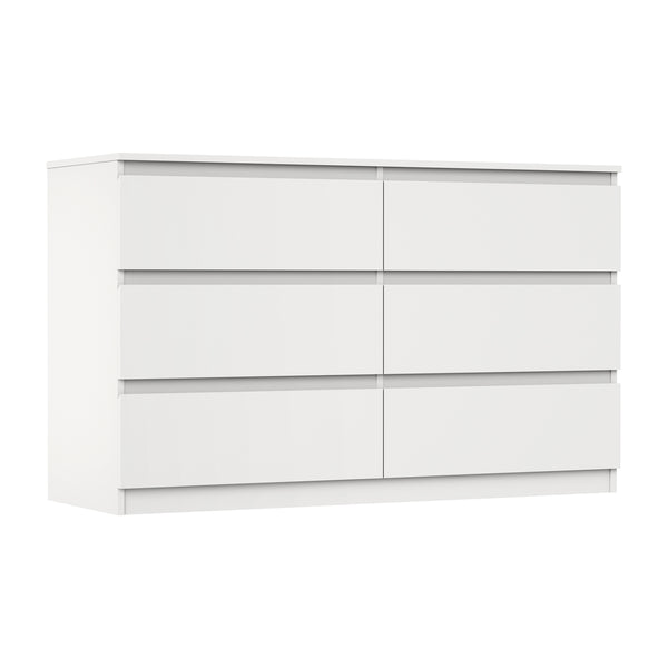 White Lowboy Dresser Table with 6 Chest of Drawers
