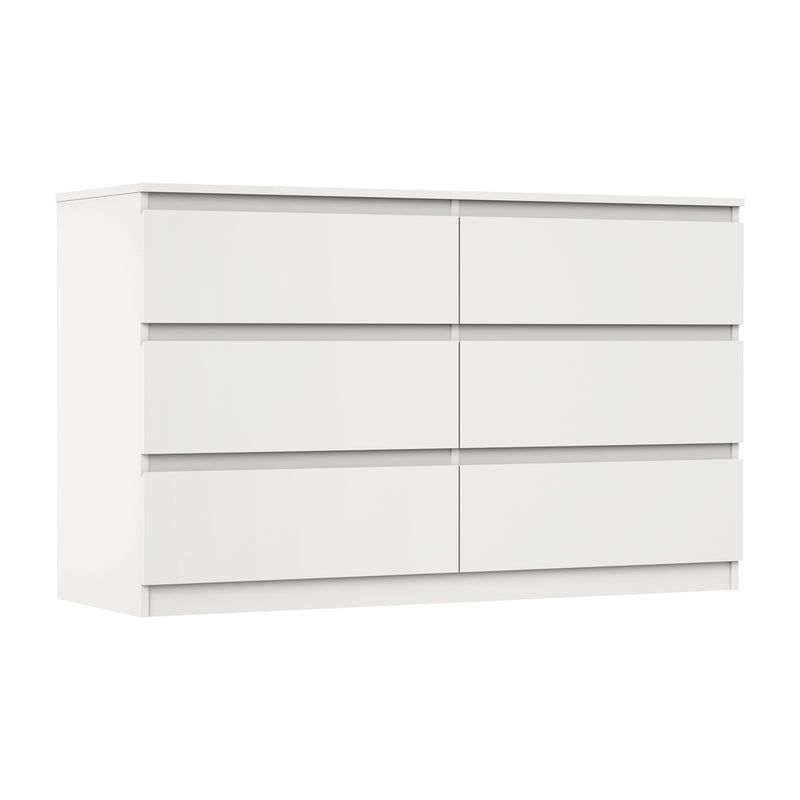 White Lowboy Dresser Table with 6 Chest of Drawers