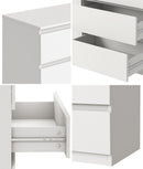 White Lowboy Dresser Table with 6 Chest of Drawers