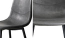 Set of 4 Grey PU Leather Dining Chairs