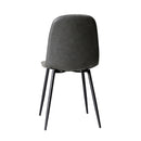 Set of 4 Grey PU Leather Dining Chairs