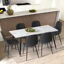 Set of 4 Grey PU Leather Dining Chairs