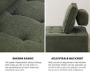 Green Armless Sherpa Modular Sofa Lounge Chair