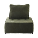 Green Armless Sherpa Modular Sofa Lounge Chair