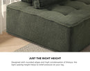 Green Armless Sherpa Modular Sofa Lounge Chair