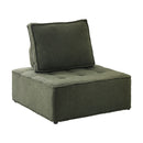 Green Armless Sherpa Modular Sofa Lounge Chair