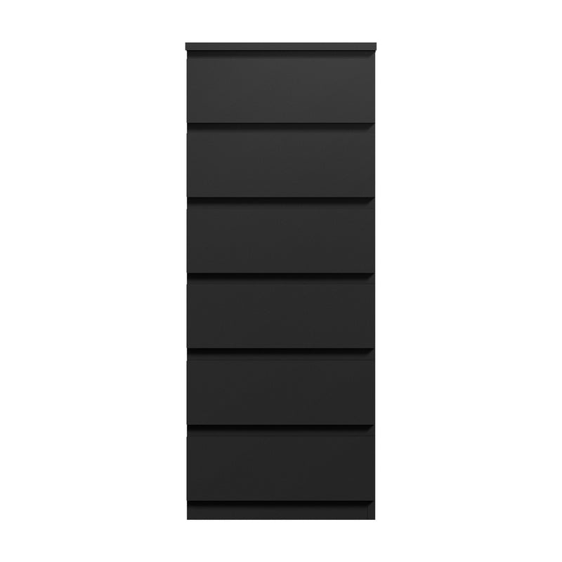 Black Tallboy Dresser Table with 6 Chest of Drawers
