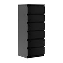 Black Tallboy Dresser Table with 6 Chest of Drawers