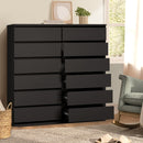 Black Tallboy Dresser Table with 6 Chest of Drawers