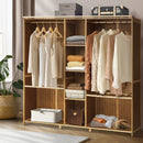 Open Bamboo Wardrobe with Clothes Storage and Hanging Rail