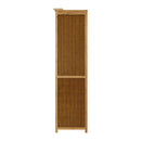 Open Bamboo Wardrobe with Clothes Storage and Hanging Rail